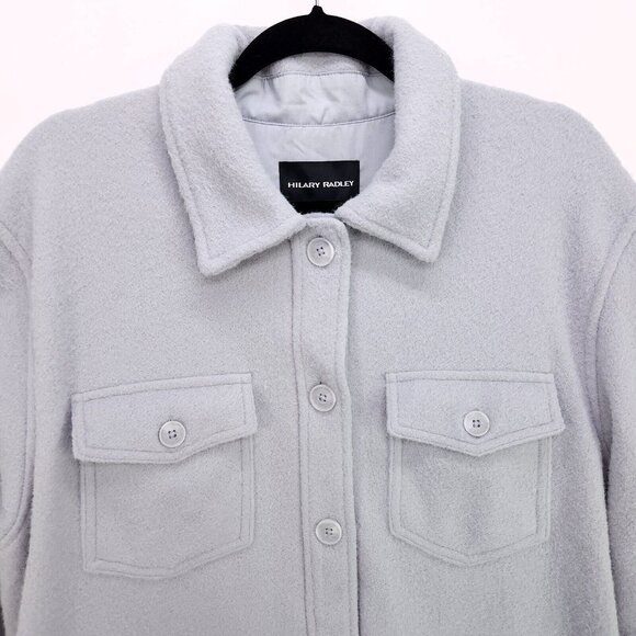 Hilary Radley Women's Button Up Shirt Jacket Blue Shacket Size Large - Picture 4 of 13